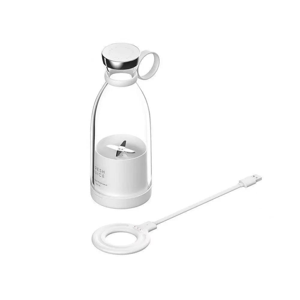 Rechargeable Portable Mini Juicer Cup, Wireless Electric Fruit Juice Blender Mixer, Household Personal Smoothie Maker in Pink & White